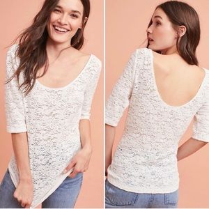 Anthropologie Pure + Good lace tee